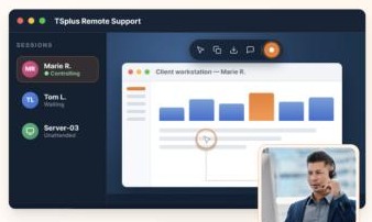 TSplus Remote Support : prise en main à distance, attendue ou non attendue.