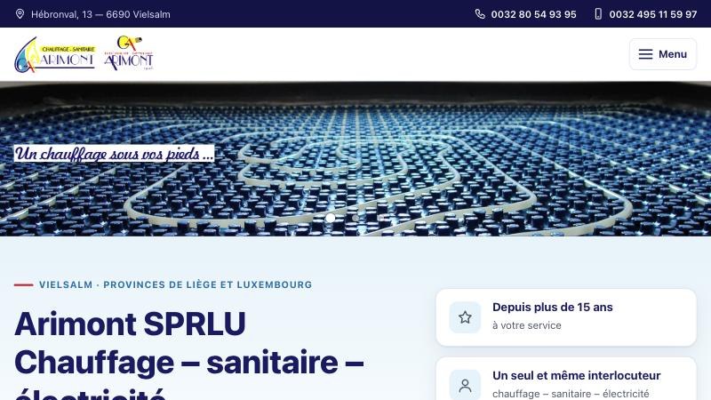 Aperçu du site arimont-sprl.be