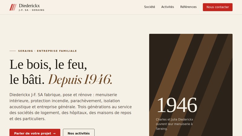 Aperçu du site diederickx.be
