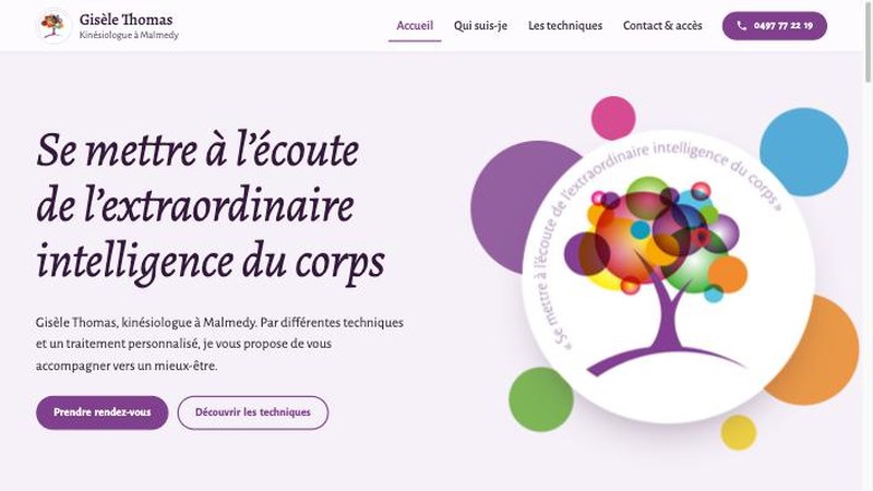 Aperçu du site kinesiologie-giselethomas.be